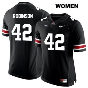 Women's NCAA Ohio State Buckeyes Bradley Robinson #42 College Stitched Authentic Nike White Number Black Football Jersey PY20K58DT